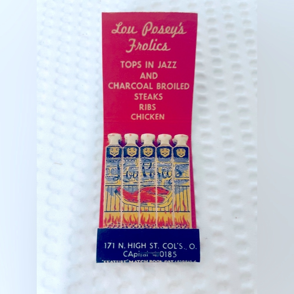 matchbook Lou Posey’s Frolics PA full 15 strike advertising matchbox…
